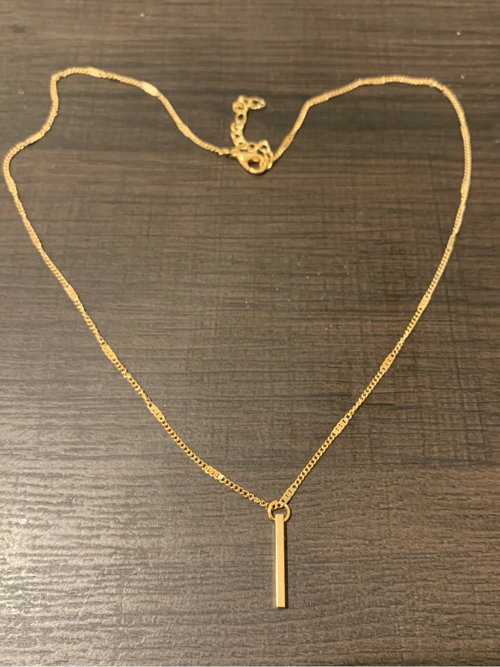 Minimal Gold Bar Pendant Necklace for Women- NEW